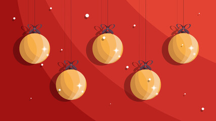 christmas balls on red, set of christmas balls, сhristmas background, merry christmas, happy new year, 2022, congratulations on winter holiday, holiday card