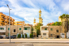 Low Houses And A Mosque In El Dahar Area In Hurghada