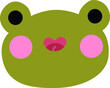 Cute frog icon on the white isolated background.