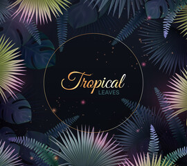 Canvas Print - Tropical Leaves Background