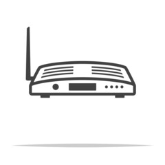 Wall Mural - wi-fi router icon transparent vector isolated