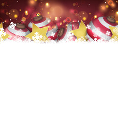 Poster - Christmas Background with blank paper. Christmas balls and abstract light
