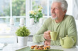 © aletia2011 - Portrait of senior man drinking tea at home