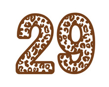 29, Number Twenty NineWith Figures Leopard Print, Panther Skin 