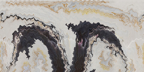 Wall Mural - Illustration of black and white marbling with a gold glitter texture