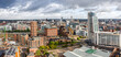 Aerial cityscape panorama of Leeds city skyline in Yorkshire, UK