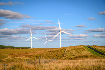 Wind Farm at Green Rigg, an 18 turbine onshore Wind Farm located near Sweethope Loughs in Northumberland, England