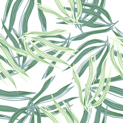 Random abstract seaweeds seamless pattern on white background.