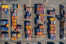 Port Shipping Containers From Above