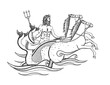 Vector illustration of Poseidon, the Greek God of the sea 
