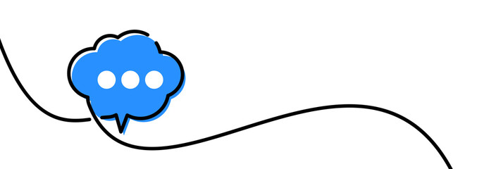 Sticker - Single line drawn speech bubble cloud.