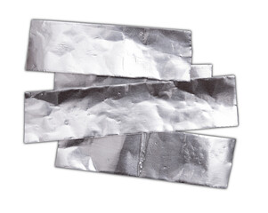 aluminum foil tape shapes cuts isolated on white background for padding or fix leaking tool