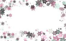 Background, Frame Of Large Purple Snowflakes