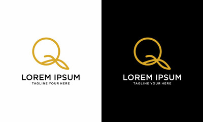 Elegant line curve vector logotype. Premium letter Q logo design. Luxury linear creative monogram.