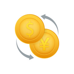 Poster - Money exchange icon. Banking sign. Yuan and Dollar Cash transfer symbol. Vector stock illustration