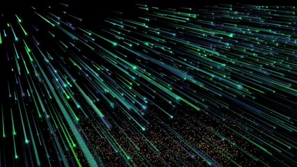 Canvas Print - abstract flight of asteroids and meteorites in the earth's atmosphere, burn and leave a trace when e