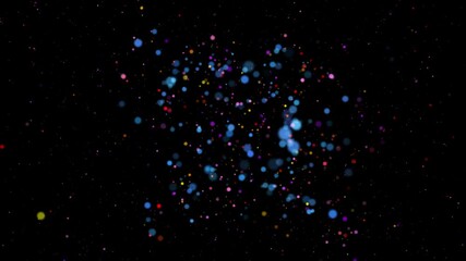 Wall Mural - abstract multicolored confetti randomly move in endless space. beautiful background. 3d render. 4k. 