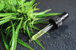 © blackday - Cannabis plant and pipette with a CBD oil