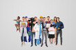 © New Africa - Choosing profession. People of different occupations on light background