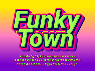 Wall Mural - Funky Town Groovy Retro Text Effect