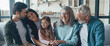 © gstockstudio - Happy family spending time together and smiling while sitting on the sofa at home