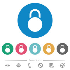 Poster - Locked round padlock flat round icons