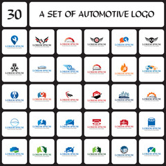 Wall Mural - a set of automotive logo , a set of transportation logo