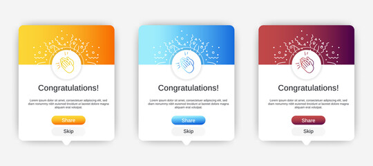 Wall Mural - congratulations pop up banner with flat design on white background. professional web design, full se