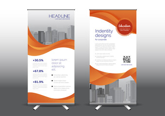 Wall Mural - RollUp template vector illustration, Designed for style applied to the expo. Publicity banners, business model vertical.