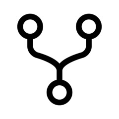 fork or forking a branch line art icon for apps and websites