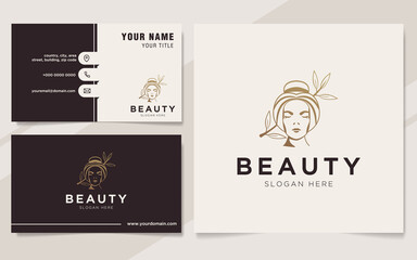 Poster - Luxury beauty women logo and business card template