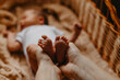 © Ananass - legs of a newborn baby in parental hands