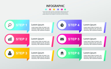 Modern Business data visualization. Process chart. Abstract elements of graph, diagram with steps, options. Vector business template for presentation. Creative concept for infographic