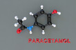 Strukturformel vpn Paracetamol als 3d-Modell