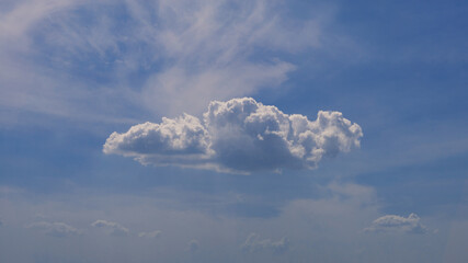 Wall Mural - Cumulus clouds with blue sky on a sunny day of summer. Beautiful cloudscape