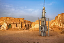 Abandoned Scenery Of The Planet Tatooine For The Filming Of Star Wars In The Sahara Desert