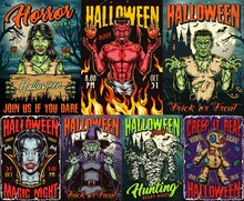 Happy Halloween Colorful Posters