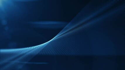 Wall Mural - abstract clean blue technology motion background animation with a gently flowing fractal wave of glo