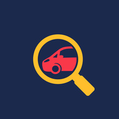 Wall Mural - car search, vector flat icon