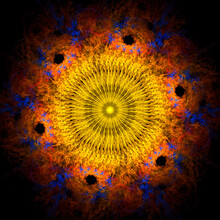 3d Effect Abstract Fractal Sun Graphic 