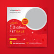 © Vector-design - Merry Christmas Pet Sale Social Media Post Or Square Web banner template Design