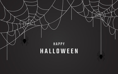 happy halloween background vector design, spider web