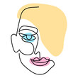 © jelisua88 - One line art face, modern contemporary minimalist abstract woman portrait. Continuous one line drawing faces