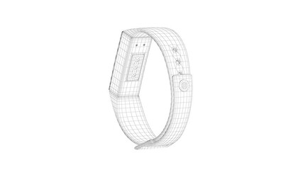 Canvas Print - 3D wire-frame model of smartwatch