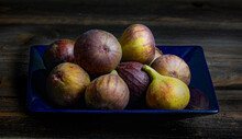 Bowl Of Ripe "Chicago Hardy" Figs (Ficus  Carica ) Grown In Garden In Central Virginia