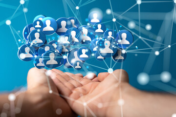 videoconference group of people talking in social network