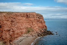 Red Otter Sandstone Cliffs At Danger Point, Walking East From Otterton Ledge, Devon