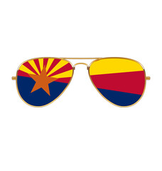 Wall Mural - cool gold aviator sunglasses with arizona az flag