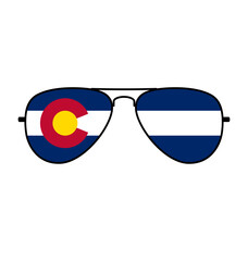 Wall Mural - cool aviator sunglasses with colorado co flag