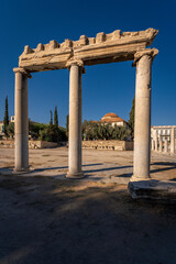 Wall Mural - Old ruins in Roman Agora in Athens, Greece